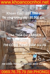 thi công tầng hầm nhà phố_thi công cừ larsen... 95.000 đ/m